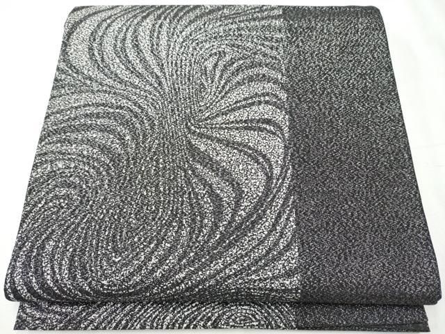 平和屋着物○二代目 川村久太郎 全通柄袋帯 流水文 銀通し地 正絹 逸品