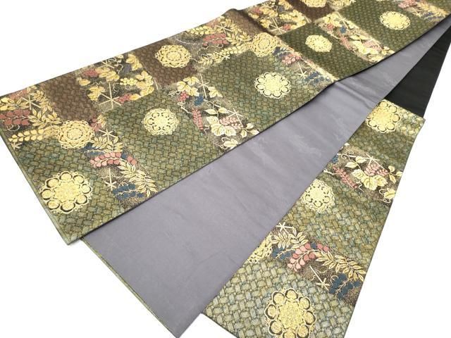 平和屋着物○世界的友禅作家 千地泰弘 千地天女 六通柄袋帯 唐織 正倉