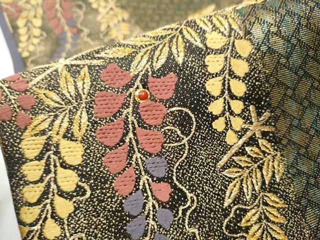 平和屋着物●世界的友禅作家　千地泰弘　千地天女　六通柄袋帯　唐織　正倉院花文　金糸　正絹　逸品　CABB0528hy 平和屋着物○世界的友禅作家 千地泰弘 千地天女 六通柄袋帯 唐織 正倉