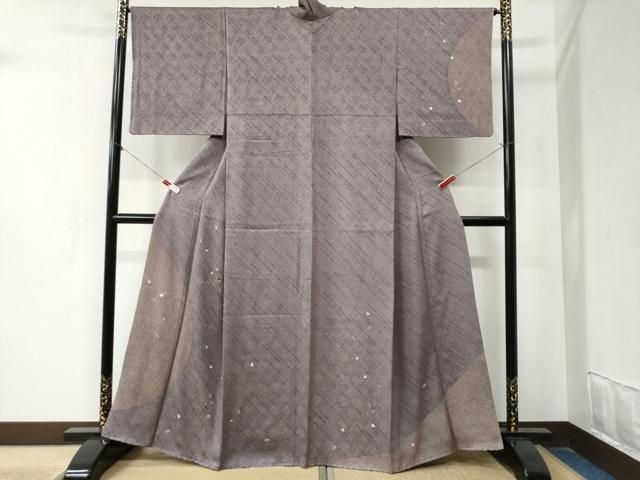 平和屋着物●訪問着　総絞り　刺繍　成り物　茄子　金彩　正絹　逸品　CABA6189yc 平和屋着物○訪問着 総絞り 刺繍 成り物 茄子 金彩 正絹 逸品