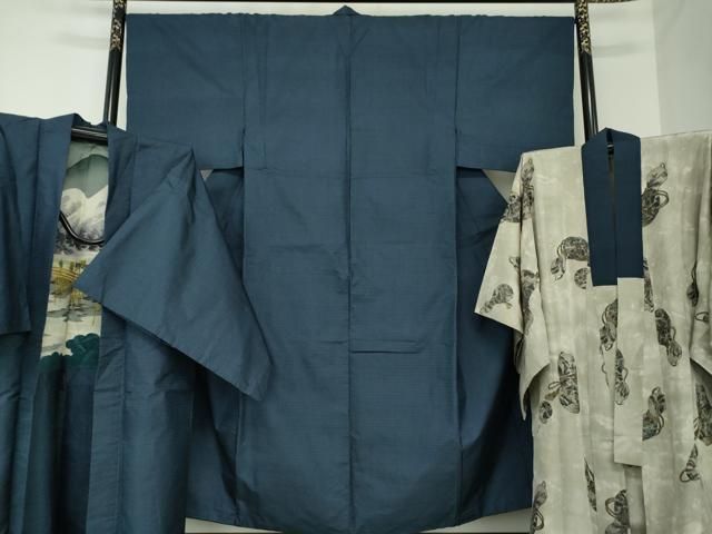 平和屋着物○男性 本場大島紬 アンサンブル・長襦袢(無双仕立て)セット