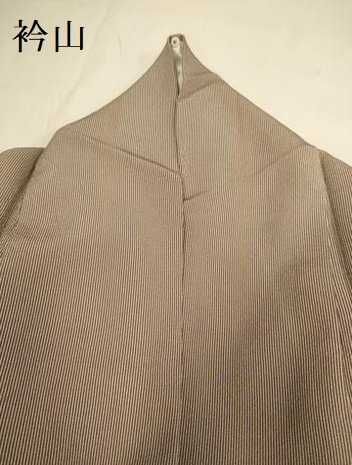 平和屋着物○江戸小紋 万筋 暗い煎茶色×柴染色 正絹 逸品 DAAZ5253du