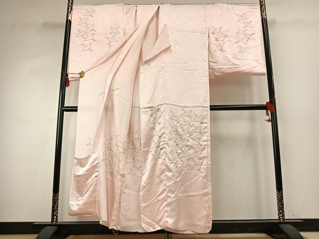 平和屋着物 長襦袢 絞り 舞鳥文 金彩 仮絵羽 正絹 fy