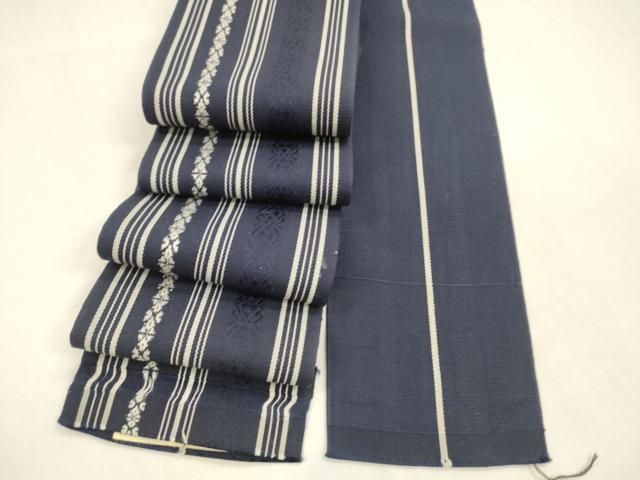 平和屋着物 男性 本場筑前博多織 両面 角帯 田中辰雄作 献上 証紙付き 正絹 cm