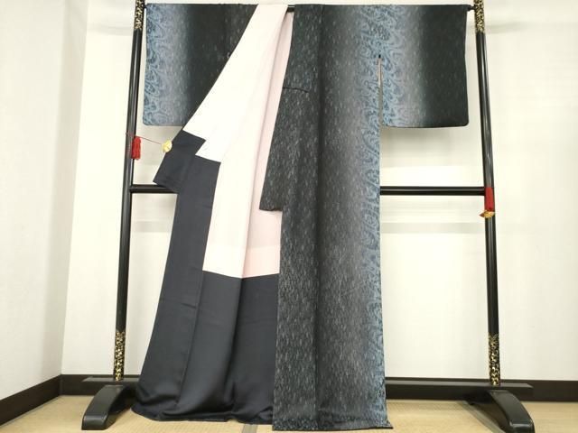 平和屋着物○染織界の匠 村松祥三 彩﨟紙染 訪問着 お召地 樹林文 流水