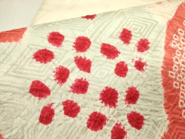 平和屋着物○名門 藤娘きぬたや・総絞り 九寸名古屋帯 雪輪花文 正絹