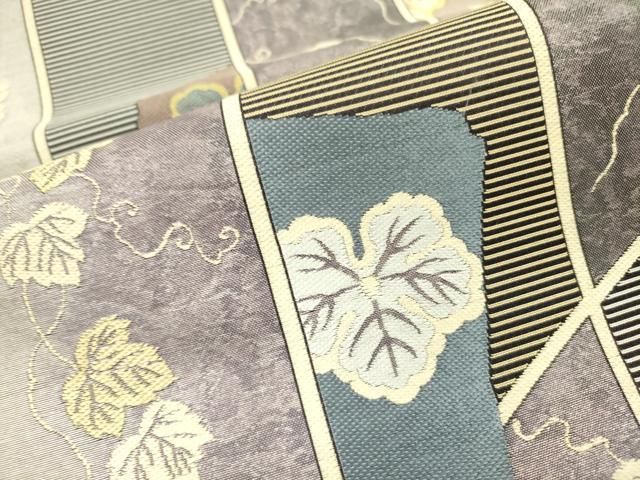 平和屋着物○六通柄袋帯 唐織 葡萄蔦の葉文 正絹 逸品 DABA6059op