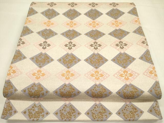 平和屋着物 六通柄袋帯 花菱文 正絹 op