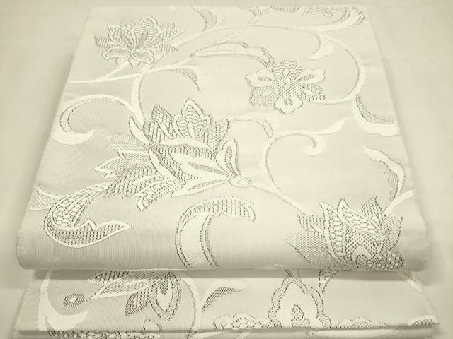 平和屋着物○爪掻き本綴れ 八寸名古屋帯 更紗花文 正絹 逸品 未使用