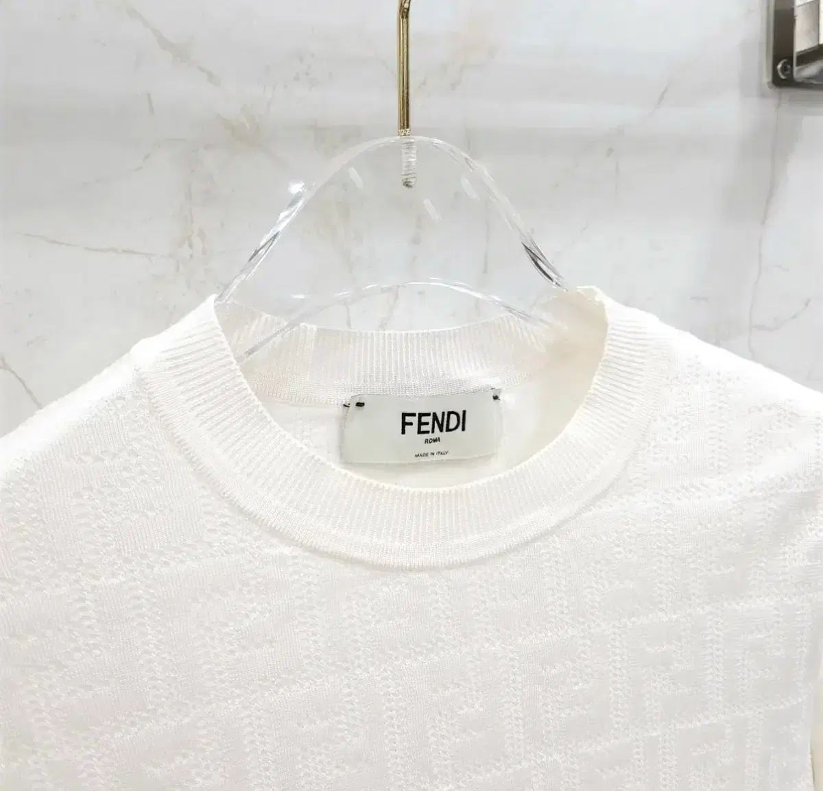 FENDI フェンディ FF ロゴ 半袖 ニット ブラック/白 - メルカリ