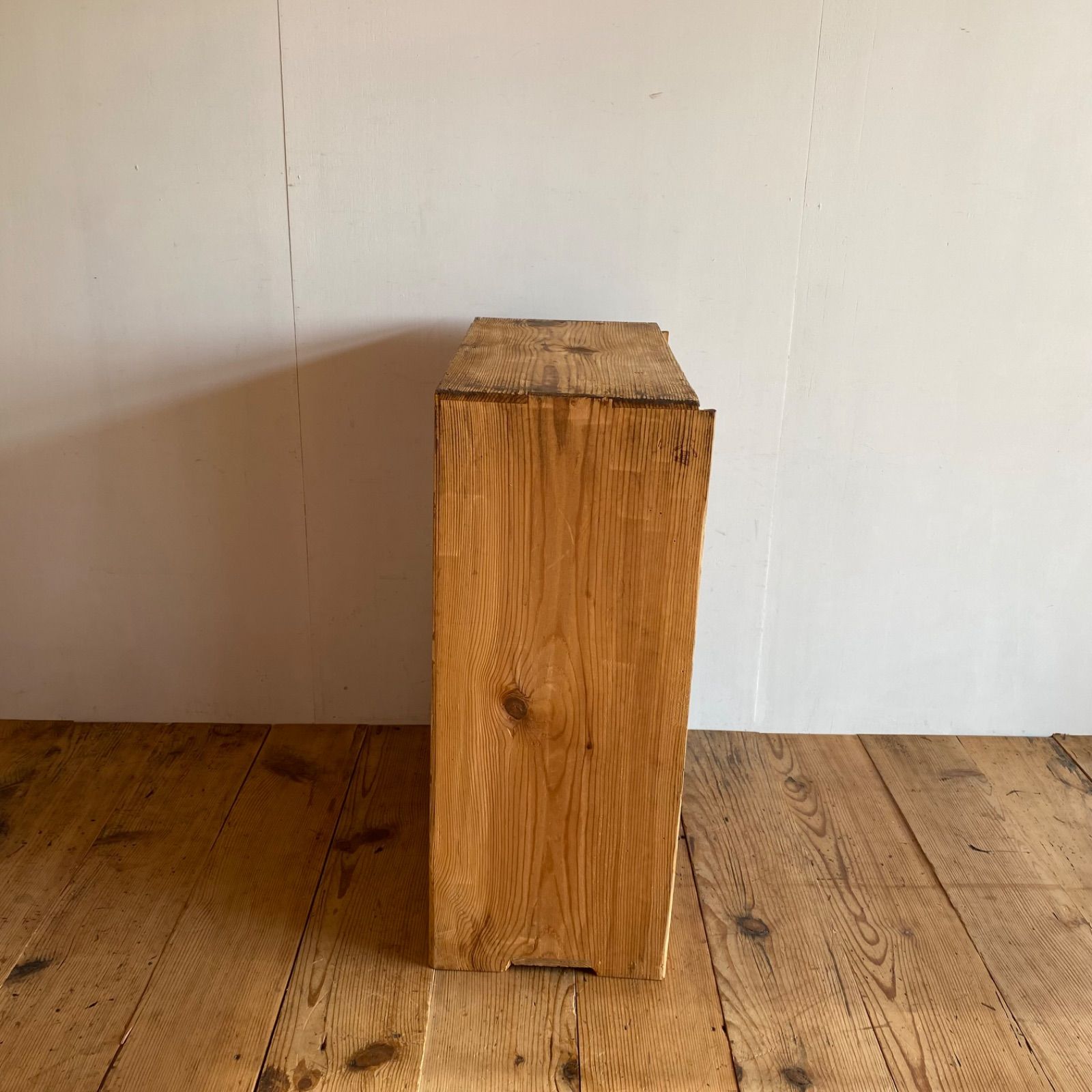 アンティーク 仕切り棚 チェスト 食器棚 書類棚 無垢材 無塗装 y329