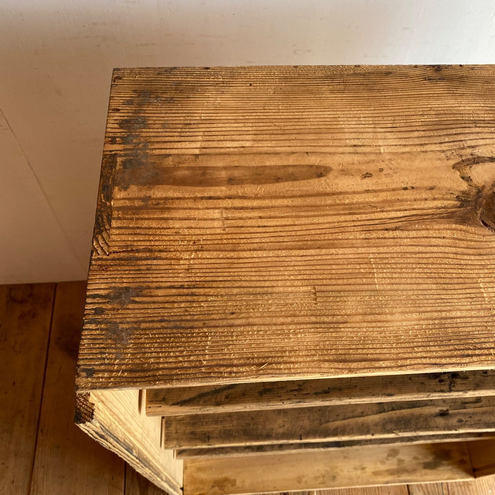 アンティーク 仕切り棚 チェスト 食器棚 書類棚 無垢材 無塗装 y329