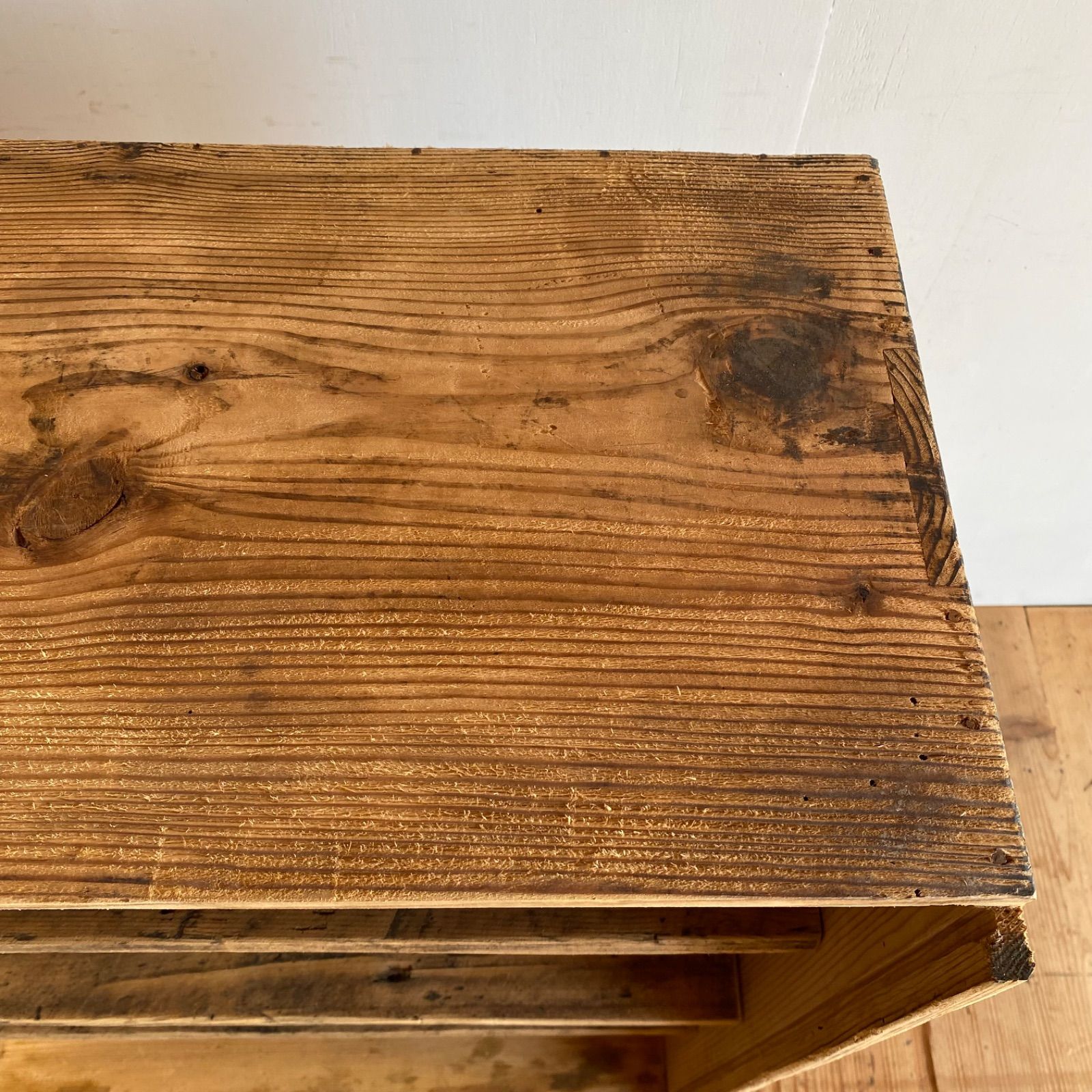 アンティーク 仕切り棚 チェスト 食器棚 書類棚 無垢材 無塗装 y329