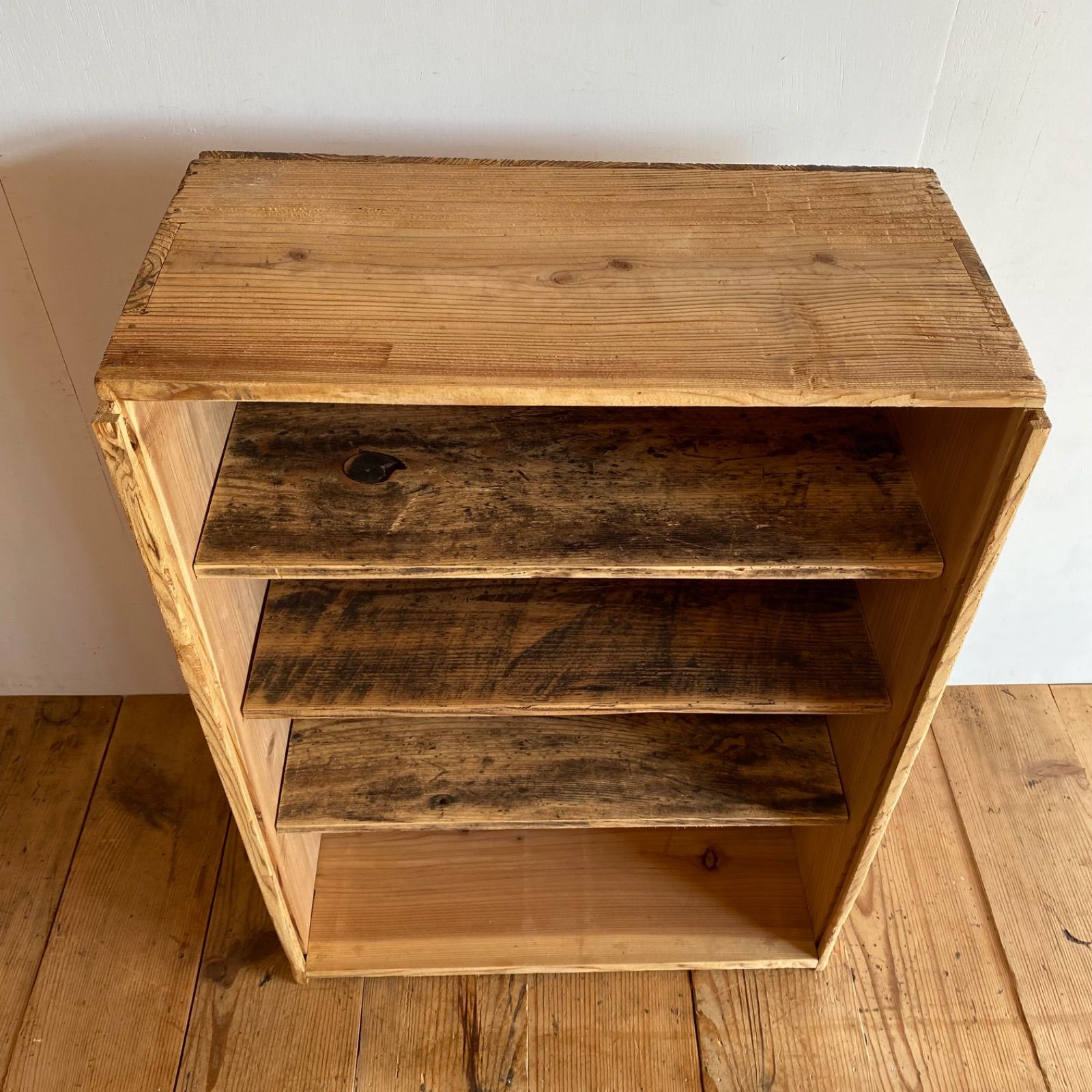 アンティーク 仕切り棚 チェスト 食器棚 書類棚 無垢材 無塗装 y330