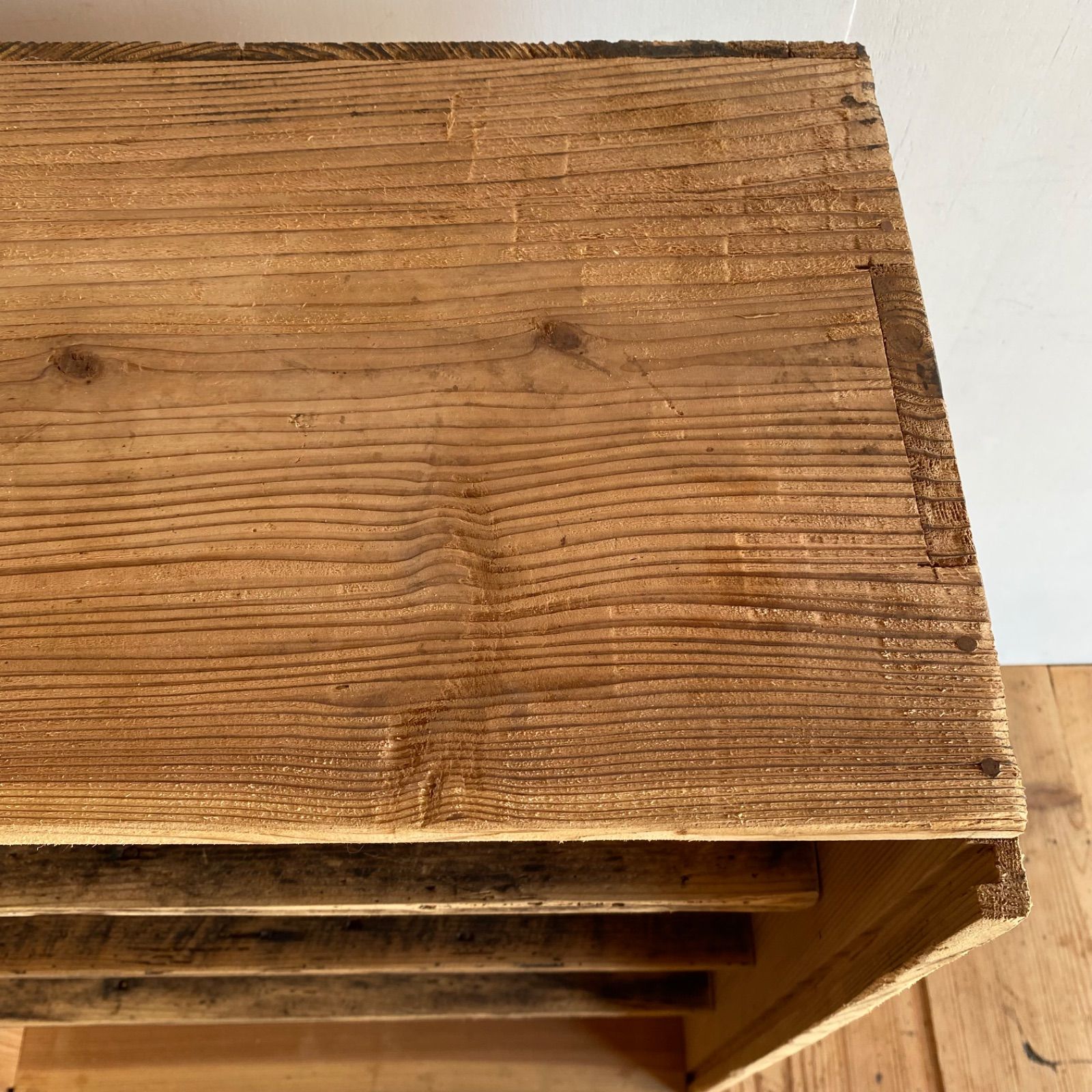 アンティーク 仕切り棚 チェスト 食器棚 書類棚 無垢材 無塗装 y330