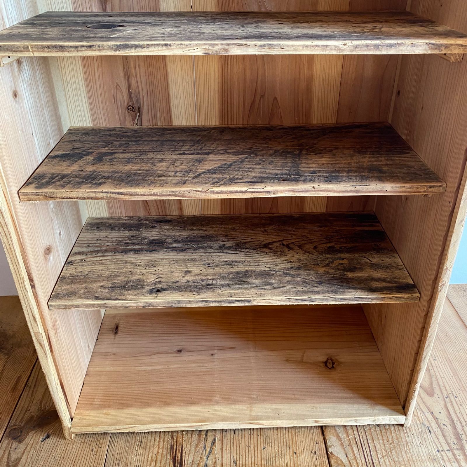 アンティーク 仕切り棚 チェスト 食器棚 書類棚 無垢材 無塗装 y330