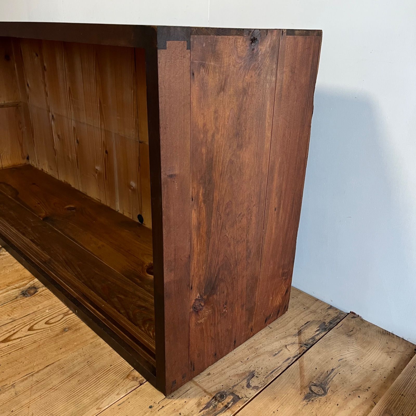 アンティーク 古家具 古道具 ガラス戸 ローボード 食器棚 水屋箪笥