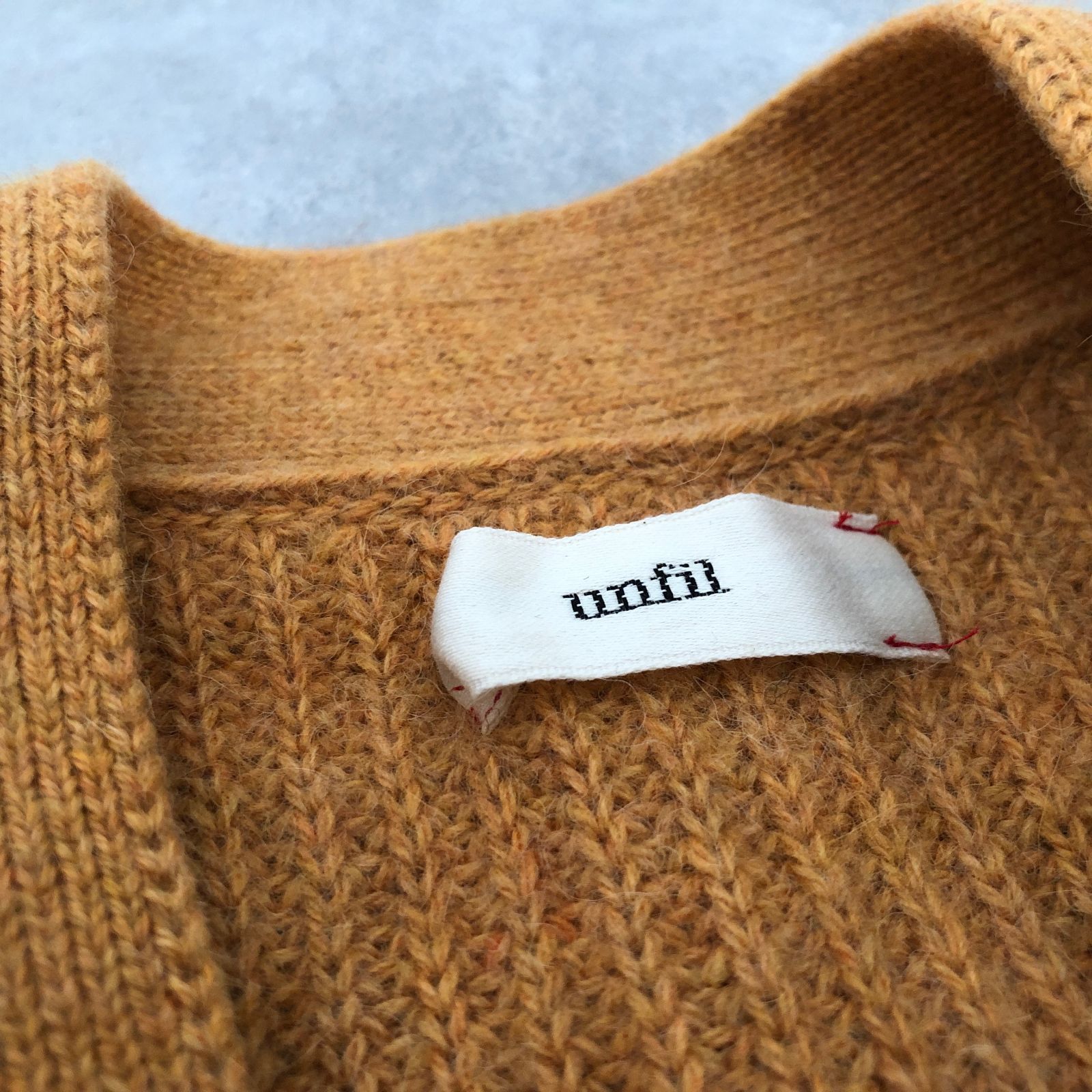 定価4.9万 unfil 割引 ベビーアルパカ オーバーサイズ カーディガン