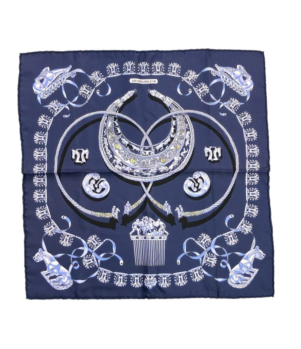 エルメス スカーフ カレ40 シルク 100% 黄金の騎士 夏 レディース