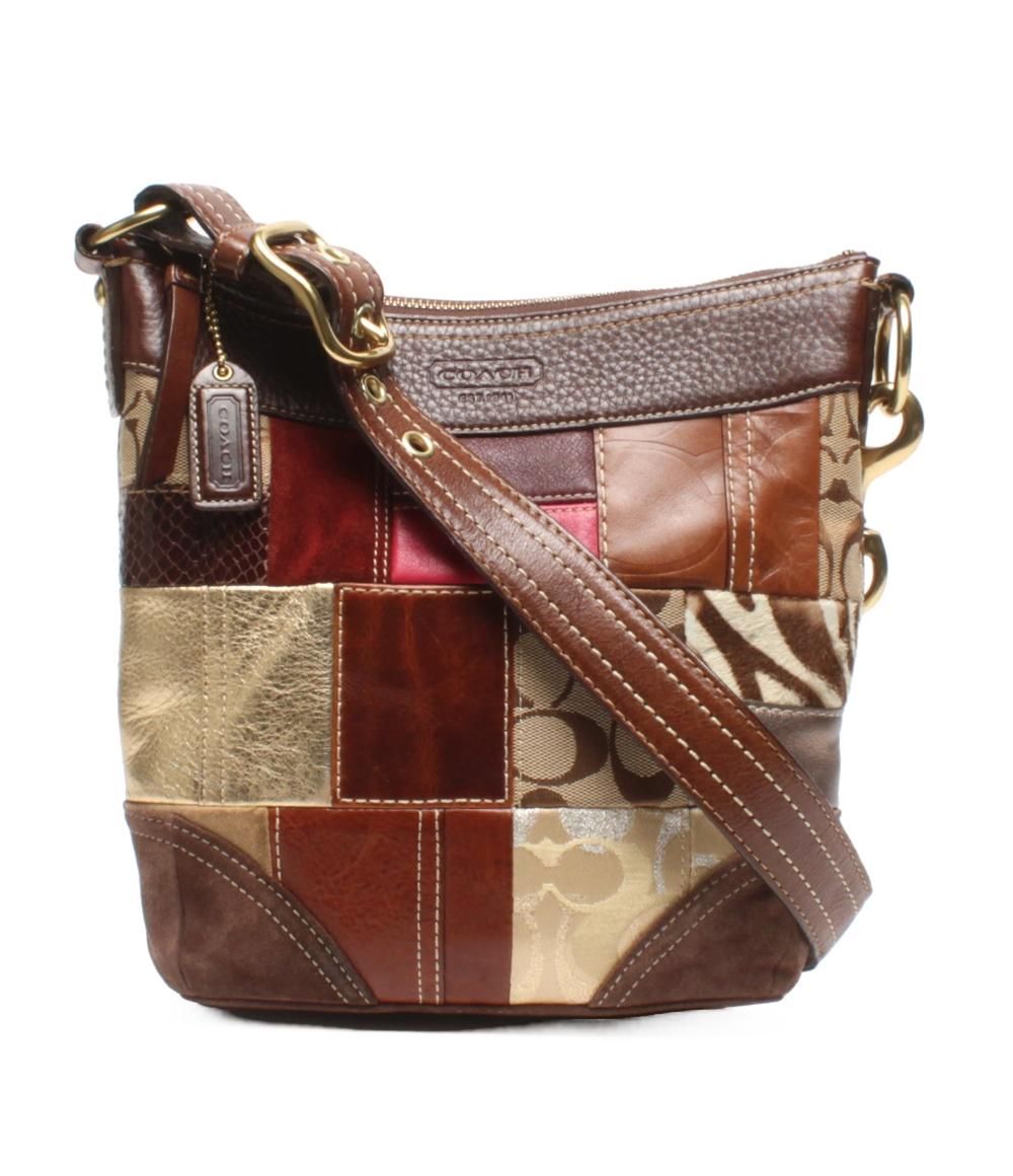 希少美品✨コーチ ショルダーバッグ パッチワーク ハラコ レオパード コーチ ショルダーバッグ 斜め掛け パッチワーク ハラコ シグネチャー