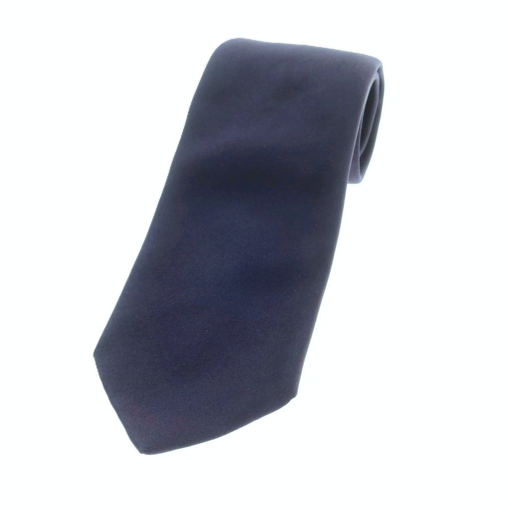 中古】フランコバッシ FRANCO BASSI シルク 無地ネクタイ ネイビー
