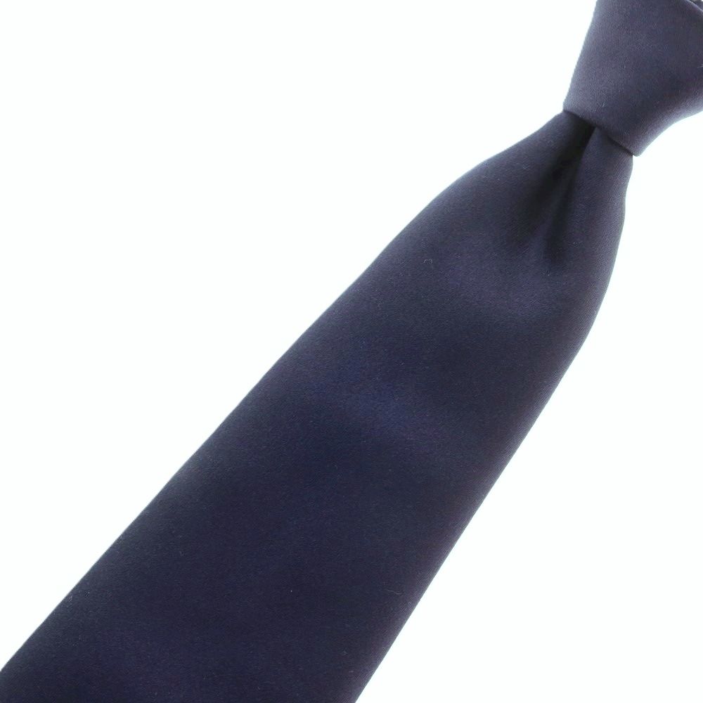 中古】フランコバッシ FRANCO BASSI シルク 無地ネクタイ ネイビー