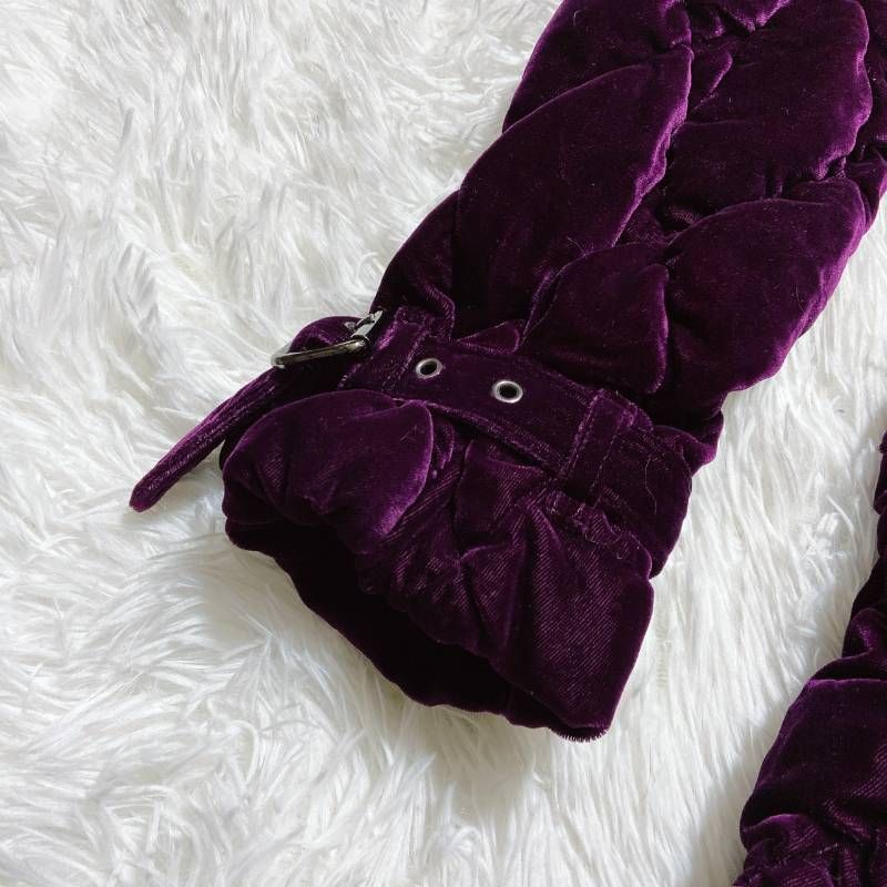 BURBERRY LONDON バーバリーロンドン ベロア キルティング ダウン