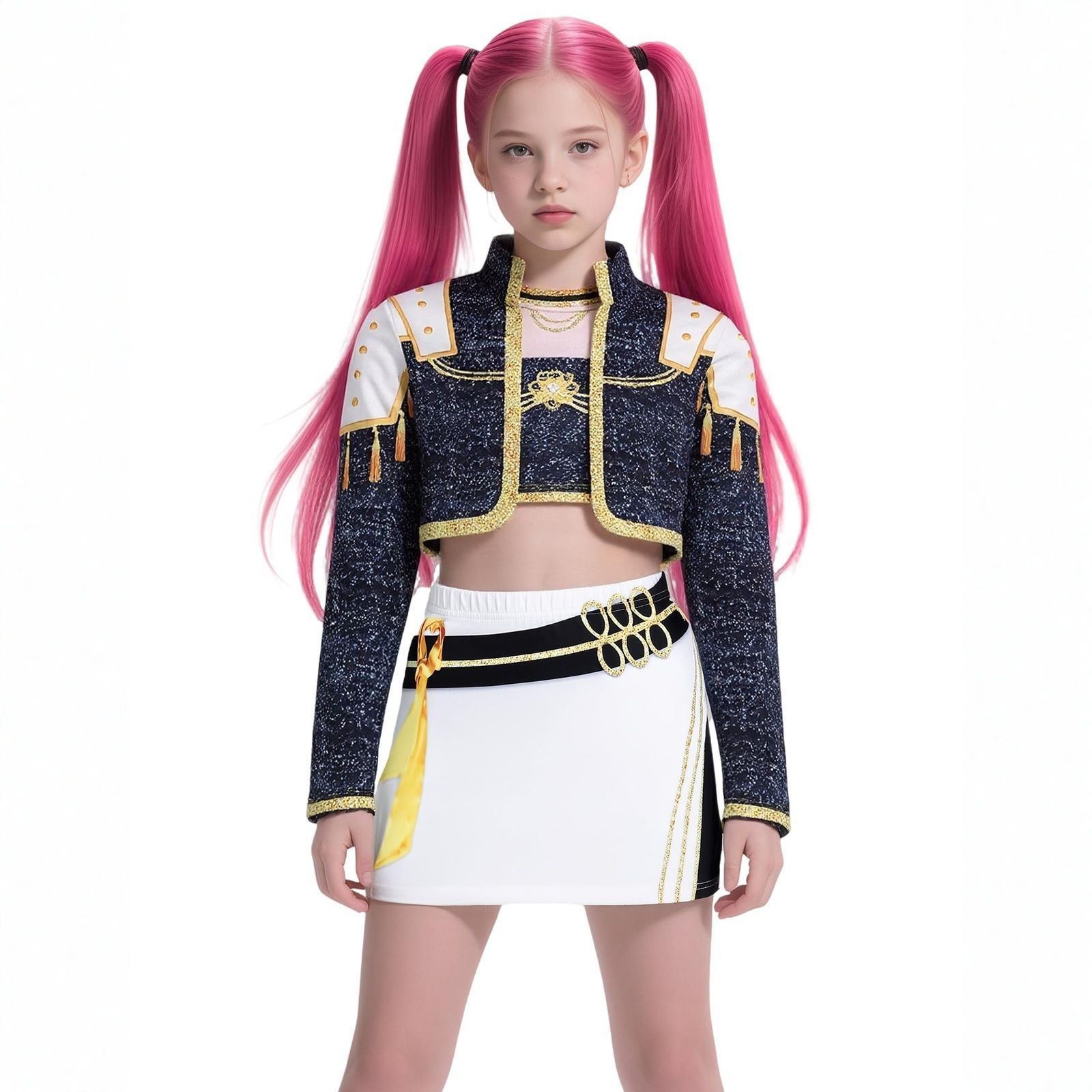 KPOPガールズ！デーモン・ハンターズ ミラ風コスプレI 黒ブラック子供3