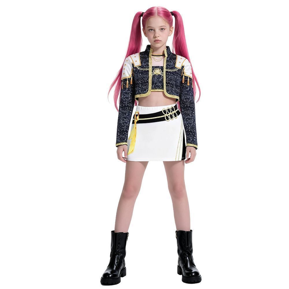 KPOPガールズ！デーモン・ハンターズ ミラ風コスプレI 黒ブラック子供3