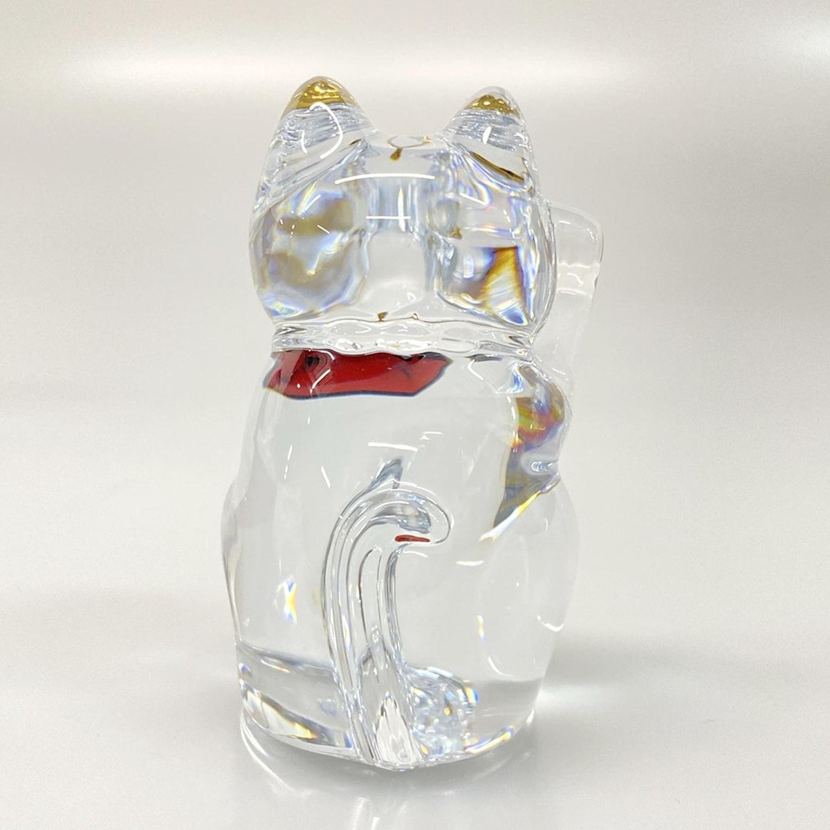 Baccarat(バカラ) 小物美品 ラッキーキャット クリア×ゴールド 置物