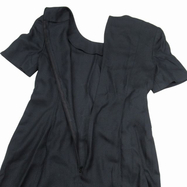 old celine 半袖ワンピース　ブラック 美品 vintage オールドセリーヌ CELINE トリオンフ 金ボタン 半袖