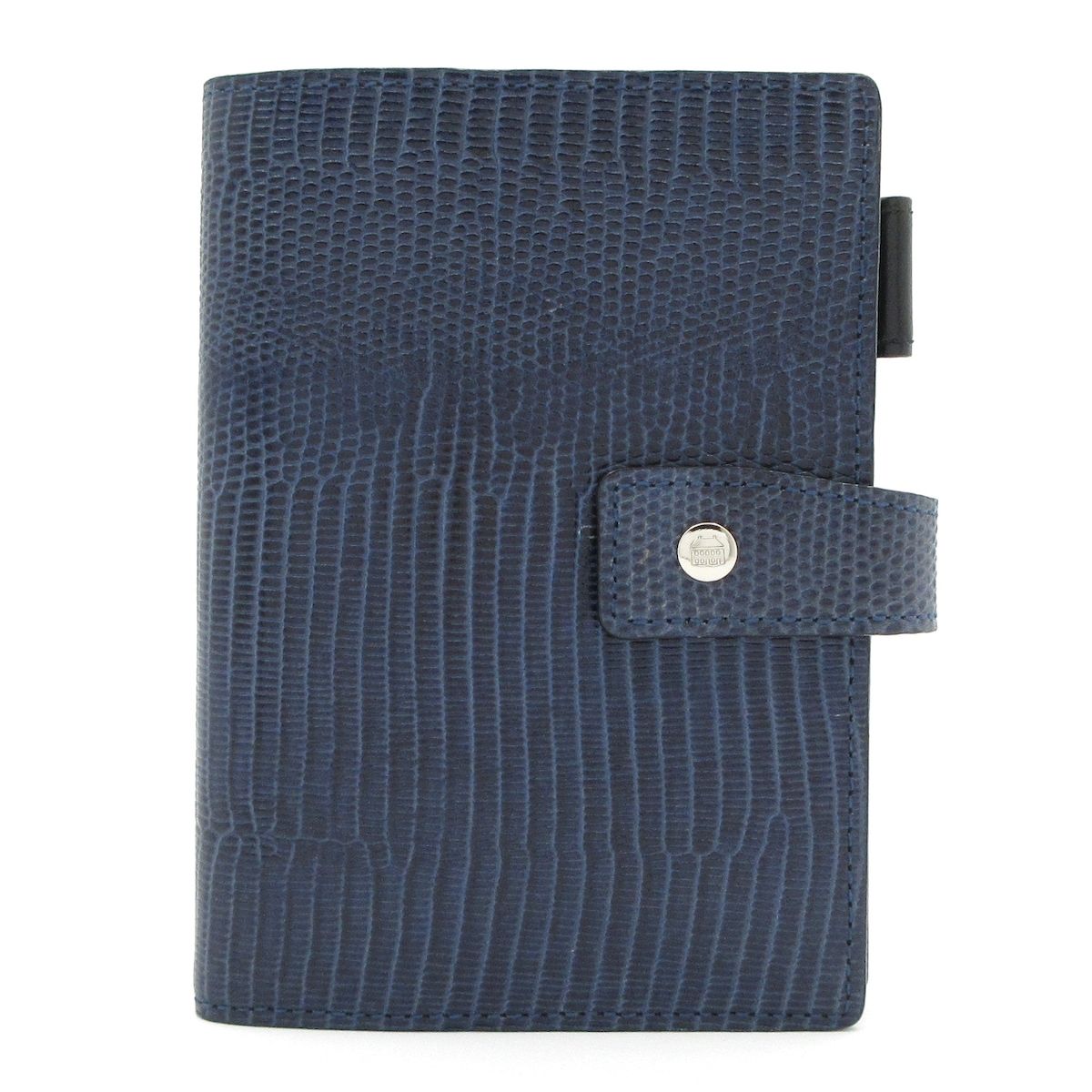 ASHFORD アシュフォード 手帳 - ネイビー 型押し加工 レザー