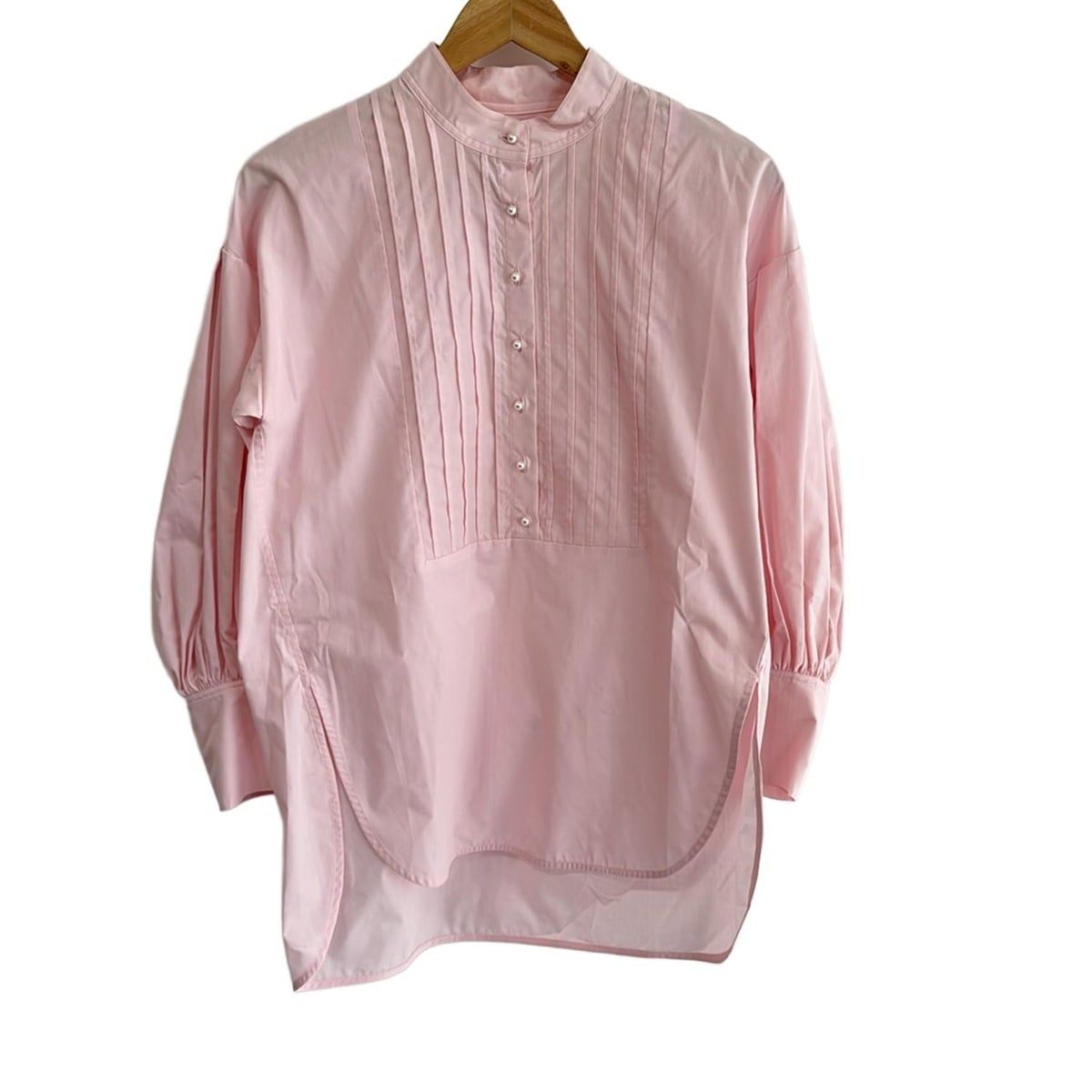 ツルバイマリコオイカワ　長袖　ブラウス　Rulerピンクフラワー　花柄　美品 TSURU BY MARIKO OIKAWA(ツルバイマリコオイカワ) 長袖シャツブラウス