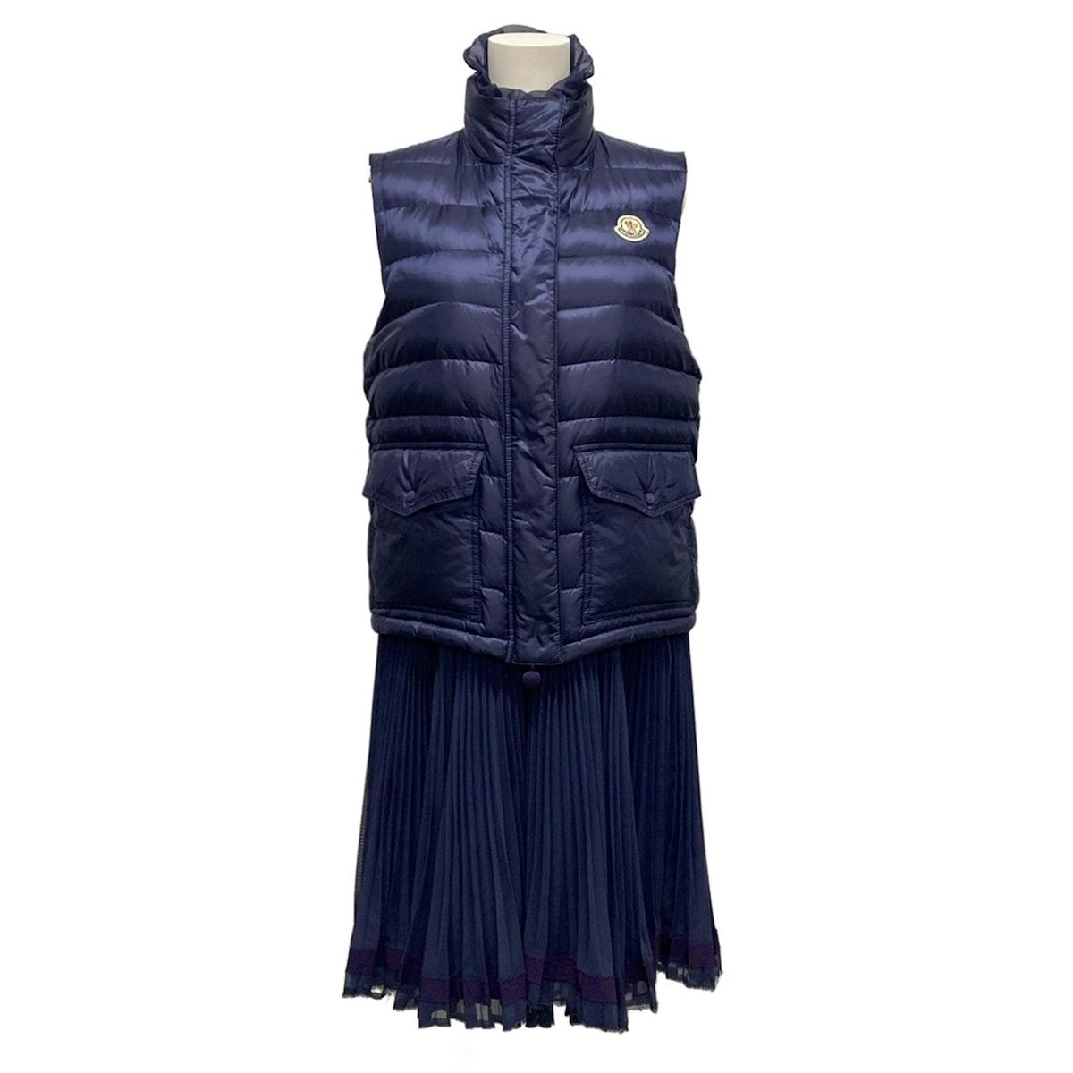 モンクレール ワンピース サイズ2 M レディース SEIRA GILET ネイビー