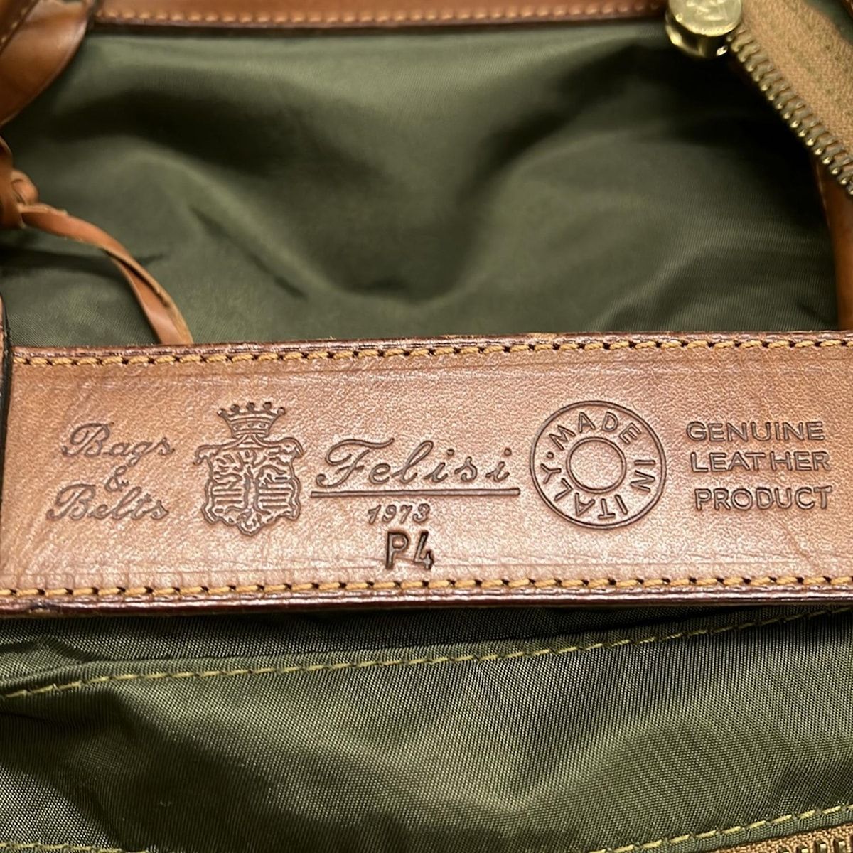 Felisi(フェリージ) ボストンバッグ - P4 カーキ×ダークブラウン 本体