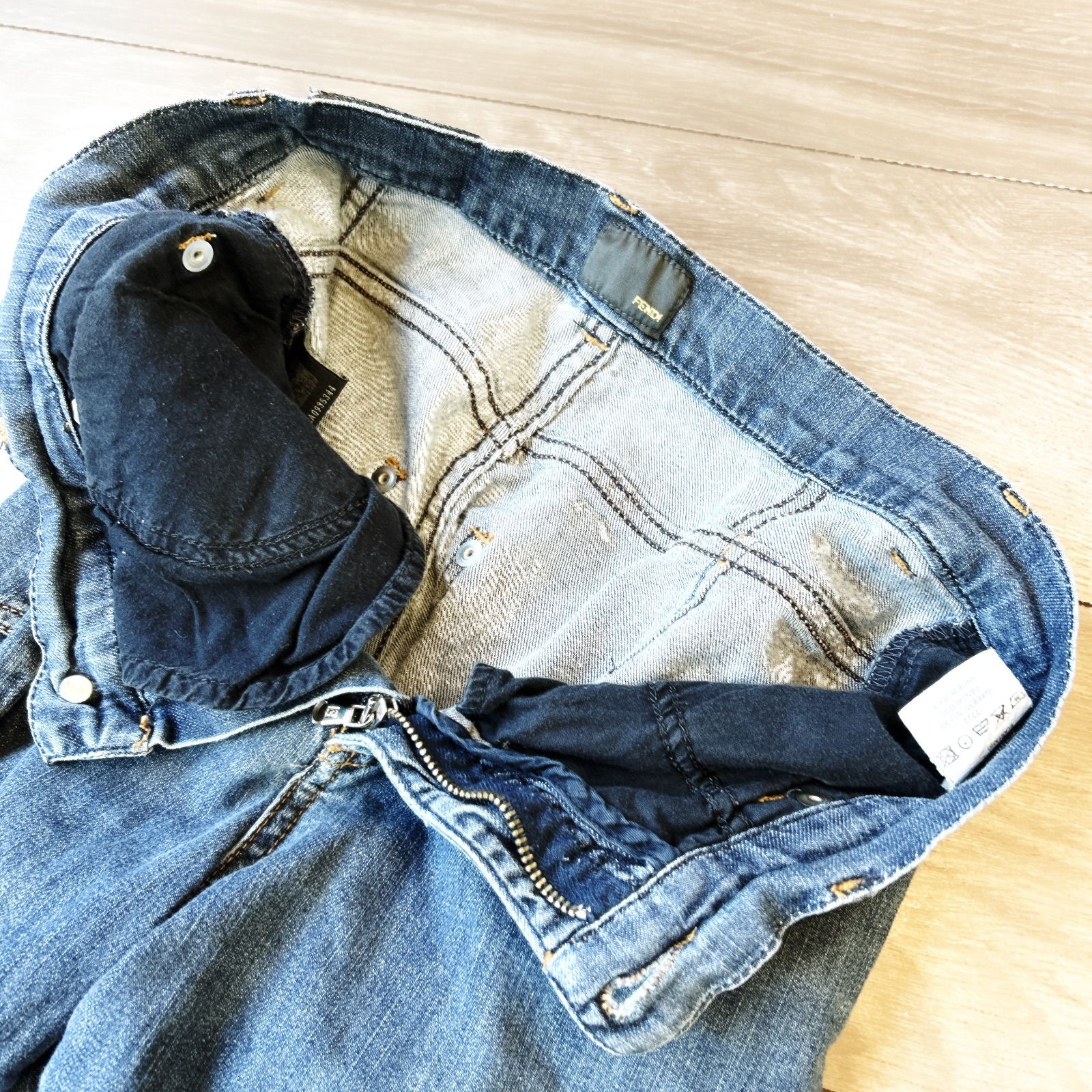 FENDI ズッカ柄　ジーンズ　デニム　フェンディ　ロゴ　denim FENDI(フェンディ) 2021SS ズッカ柄刺繍デニムパンツ ブラック サイズ