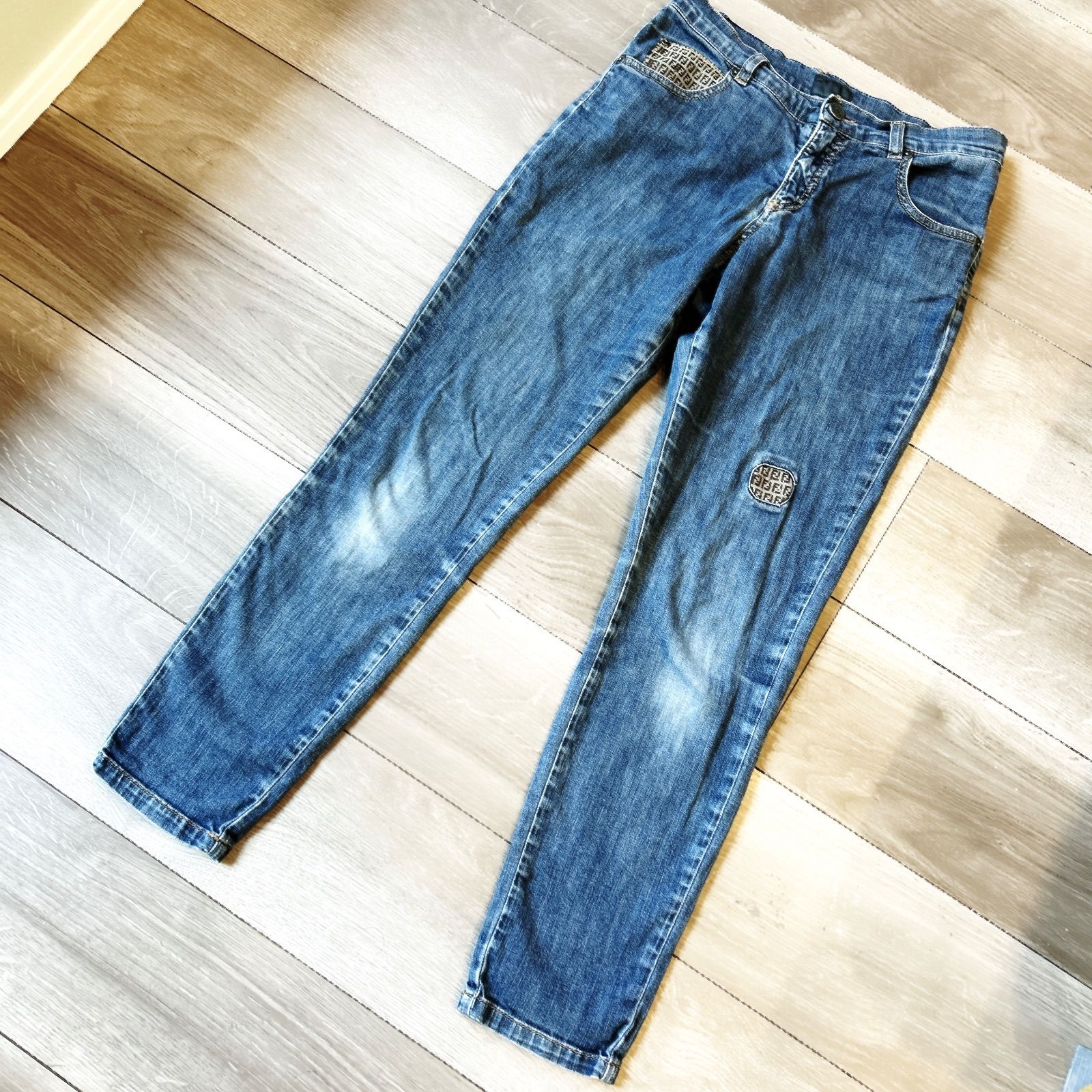 ✨FENDI フェンディ レディース S 12A ズッカ柄 デニム パッチワーク