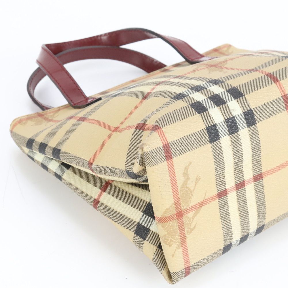 極美品 バーバリー ノバ チェック シャドーホース レザー ハンドバッグ