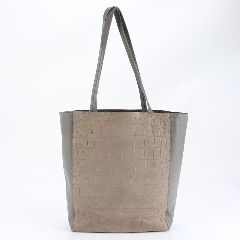 極美品 セリーヌ カバ ファントム スモール クロコダイル エンボス