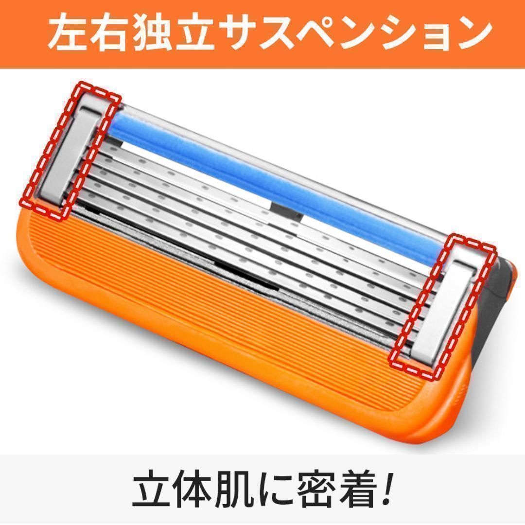 オレンジ】8個セット ジレット フュージョン替刃 5枚刃 互換品
