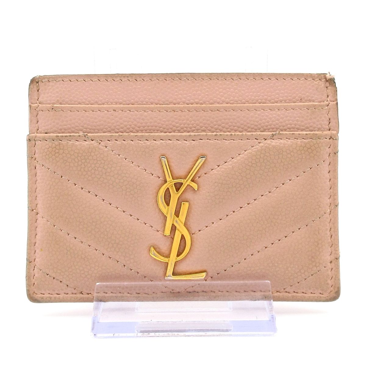 SAINT LAURENT PARIS サンローランパリ カードケース 423291 ピンクベージュ レザー