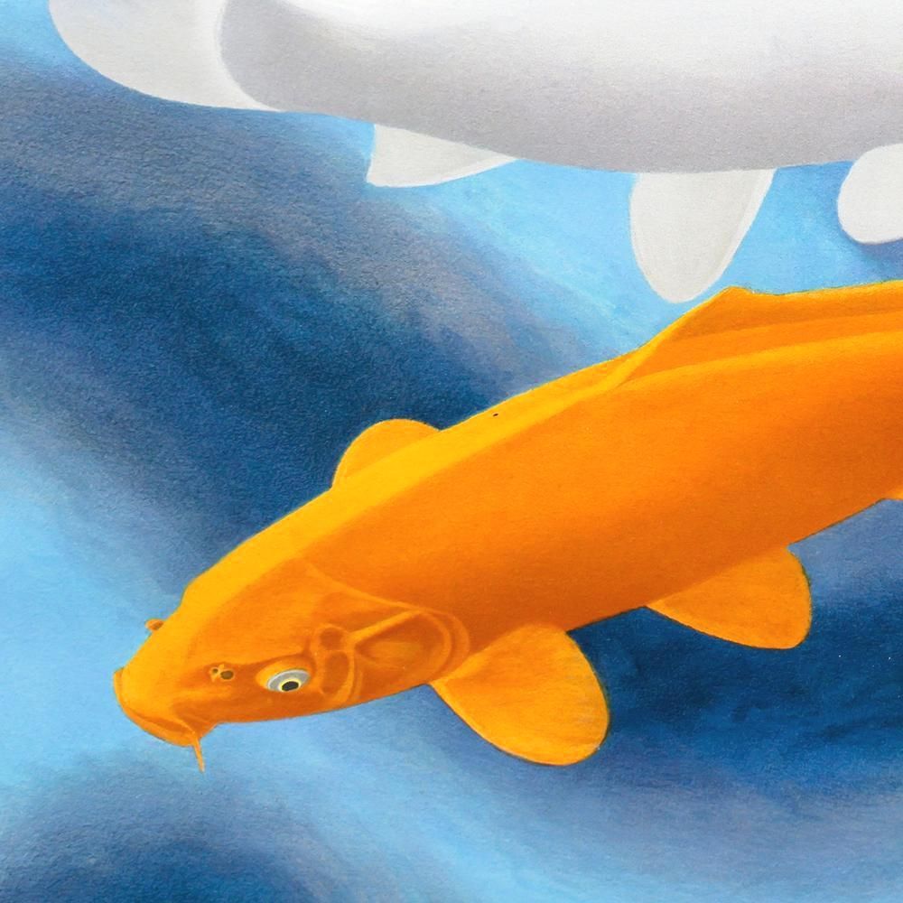 真作】【WISH】杉山寧「鯉(瀅)」リトグラフ 約10AC号 証明シール 〇