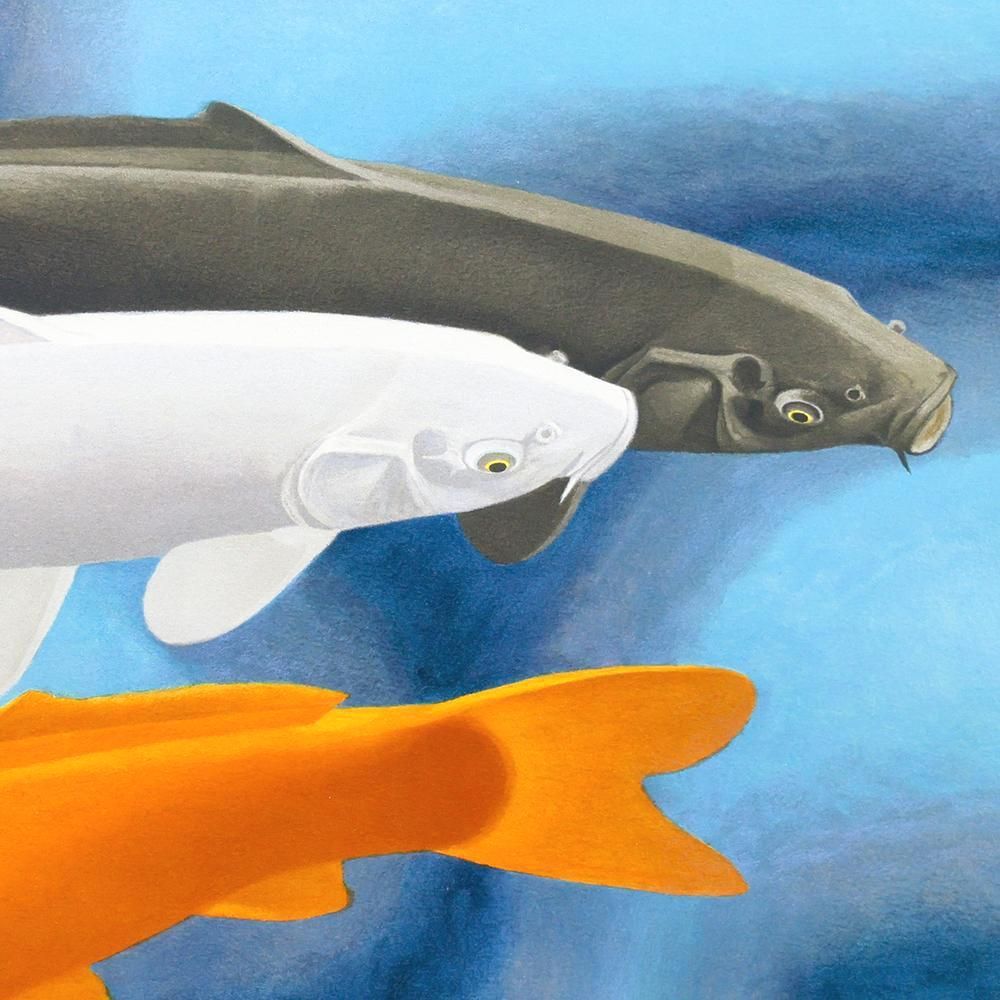 真作】【WISH】杉山寧「鯉(瀅)」リトグラフ 約10AC号 証明シール 〇