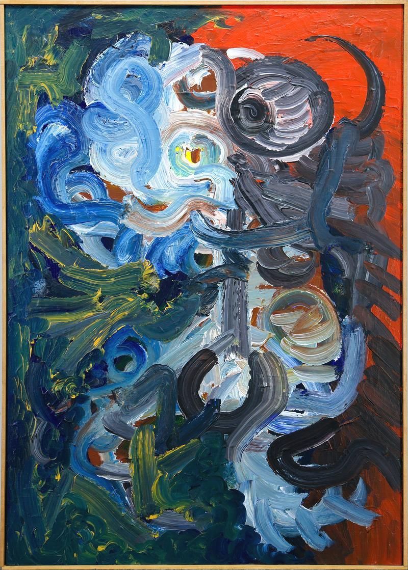 真作】【WISH】久保拓「ZAKO」板に油彩 25号大 大作 証明シール