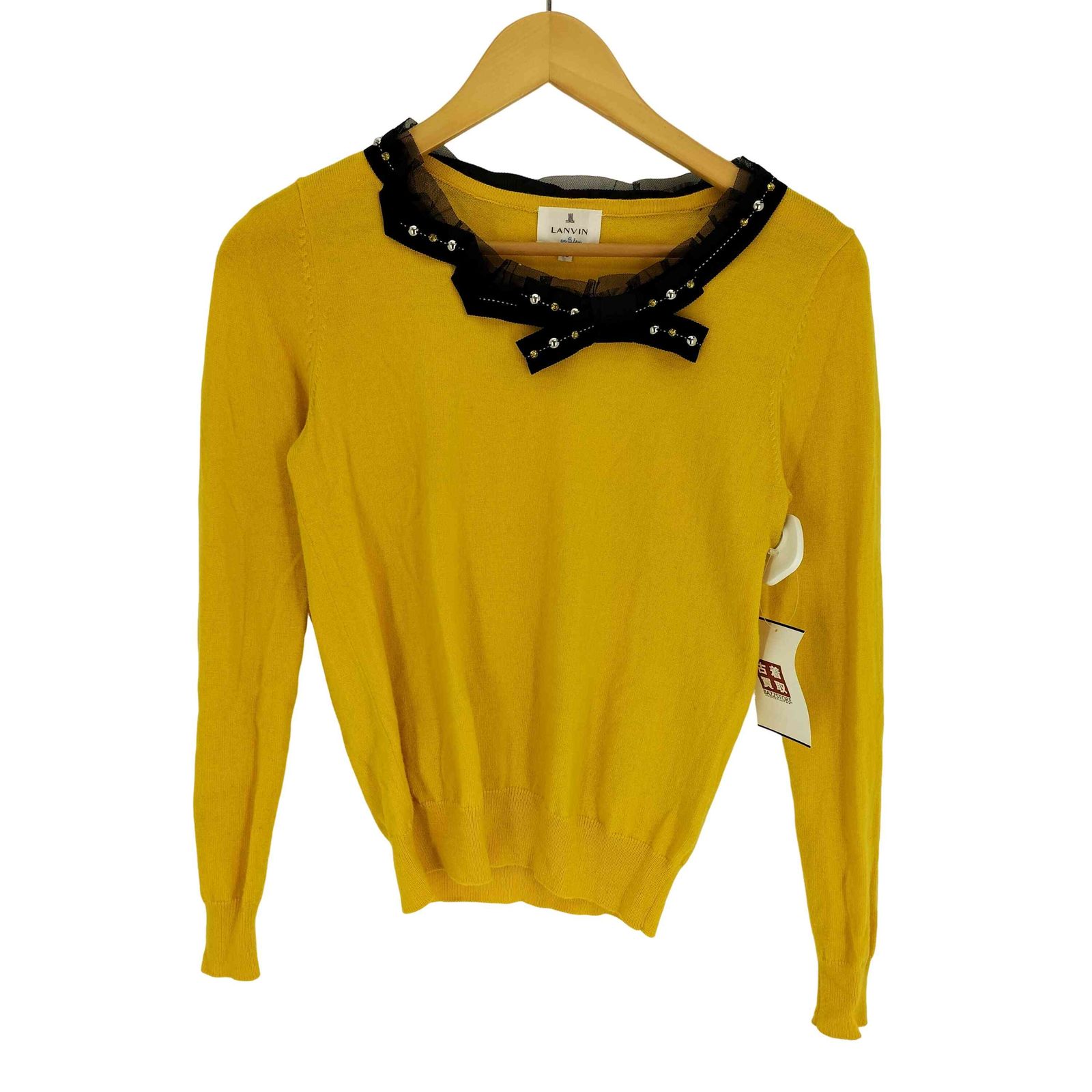 ランバンオンブルー LANVIN en Bleu ビジュー リボン ニット