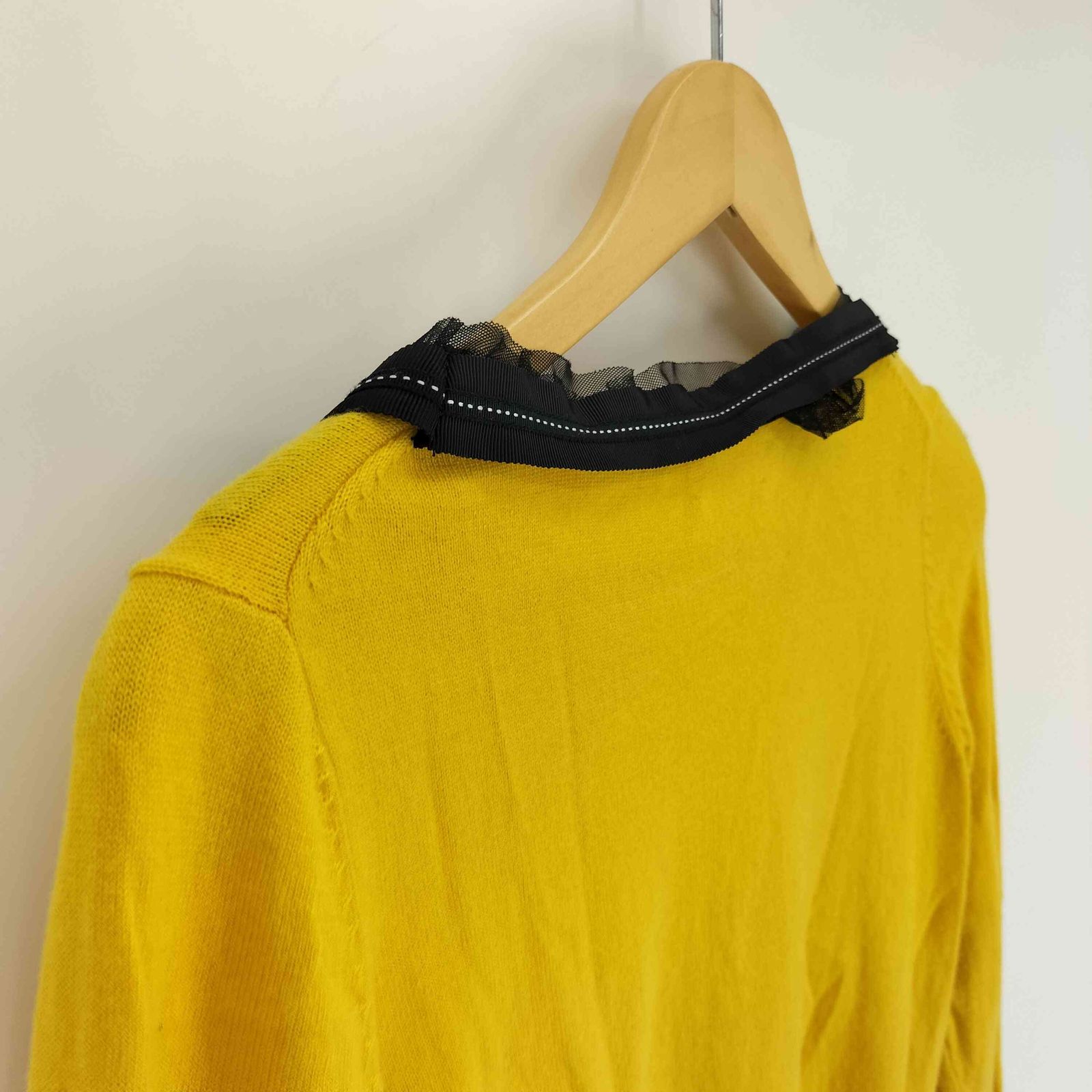 ランバンオンブルー LANVIN en Bleu ビジュー リボン ニット