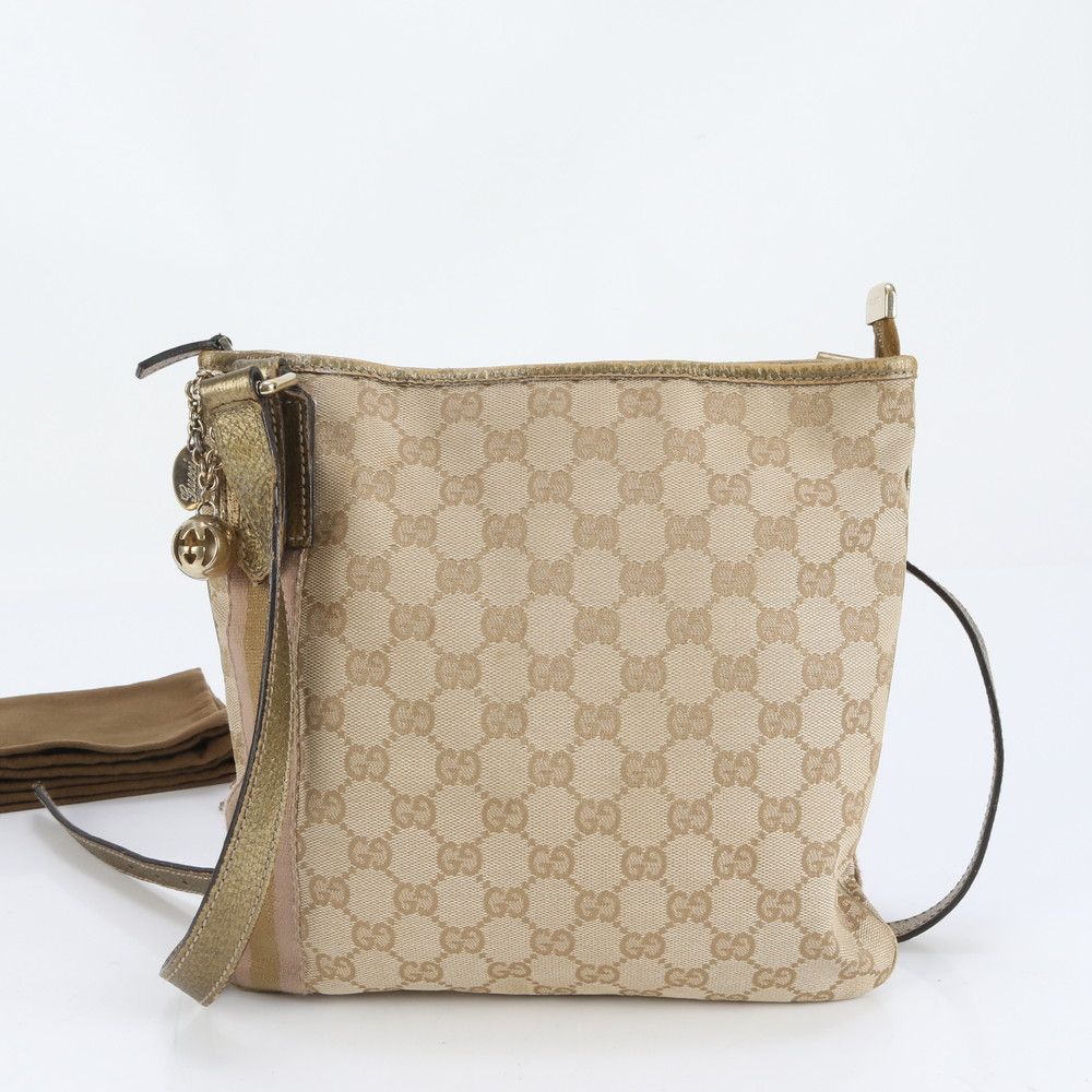 グッチ　美品　ショルダーバッグ　GGキャンバス　レザー　ロゴ　総柄　レディース GUCCI（グッチ） 斜め掛けショルダーバッグ GGキャンバス/レザー