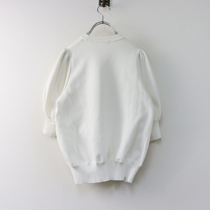 美品 2023SS ヨリ yori コットンパフスリーブニット F＼ホワイト