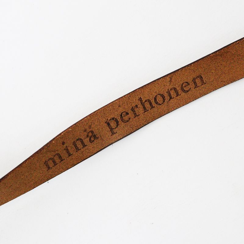 ミナペルホネン mina perhonen oval レザーベルト ブラウン┃ナロー