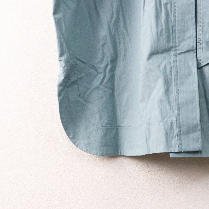 ヨリ yori リボンタイデザインブラウス 36＼ブルーグリーン コットン